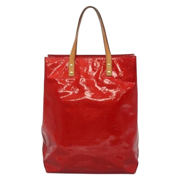 LOUIS VUITTON Monogram Vernis Reade MM Hand Bag Red Rouge - Picture 10 of 14